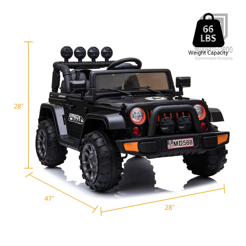 Load image into Gallery viewer, Jeep Kids Ride On Car with Parent Remote Control, Customizable Stickers, and LED Lights - 12V
