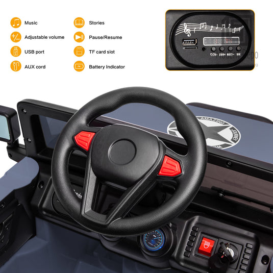 Jeep Kids Ride On Car with Parent Remote Control, Customizable Stickers, and LED Lights - 12V