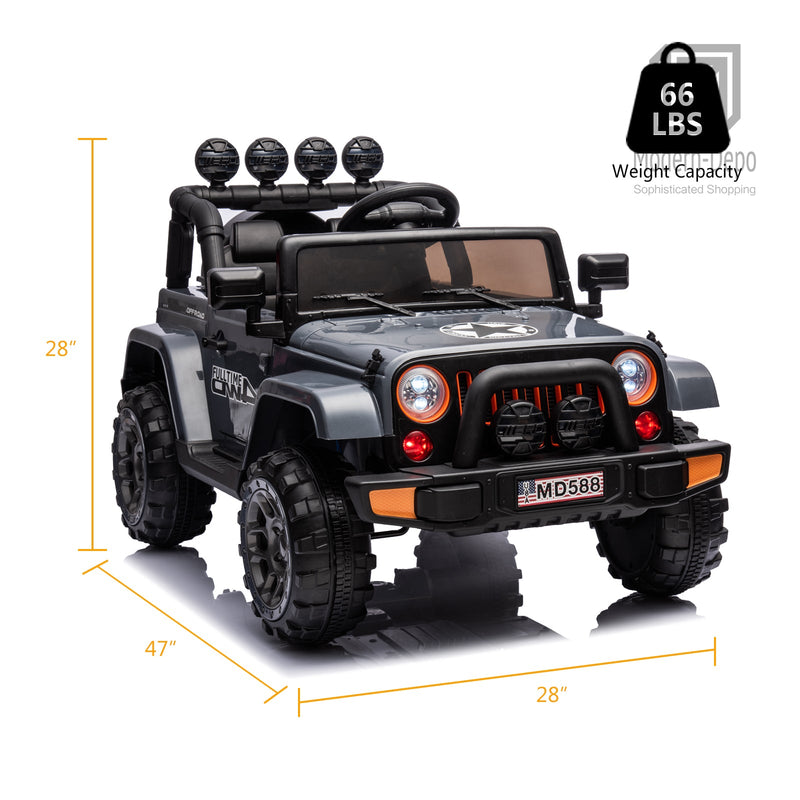 Load image into Gallery viewer, Jeep Kids Ride On Car with Parent Remote Control, Customizable Stickers, and LED Lights - 12V
