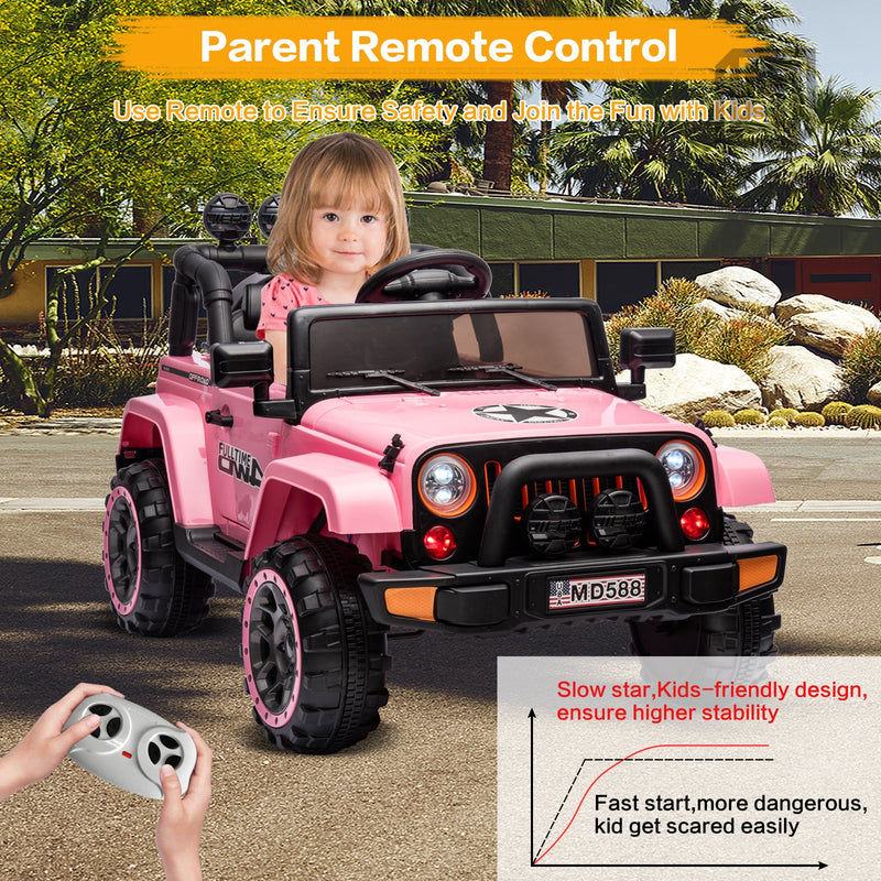 Load image into Gallery viewer, Jeep Kids Ride On Car with Parent Remote Control, Customizable Stickers, and LED Lights - 12V
