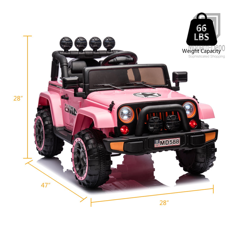 Load image into Gallery viewer, Jeep Kids Ride On Car with Parent Remote Control, Customizable Stickers, and LED Lights - 12V
