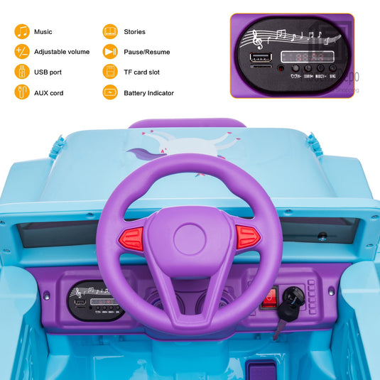 Jeep Kids Ride On Car with Parent Remote Control, Customizable Stickers, and LED Lights - 12V