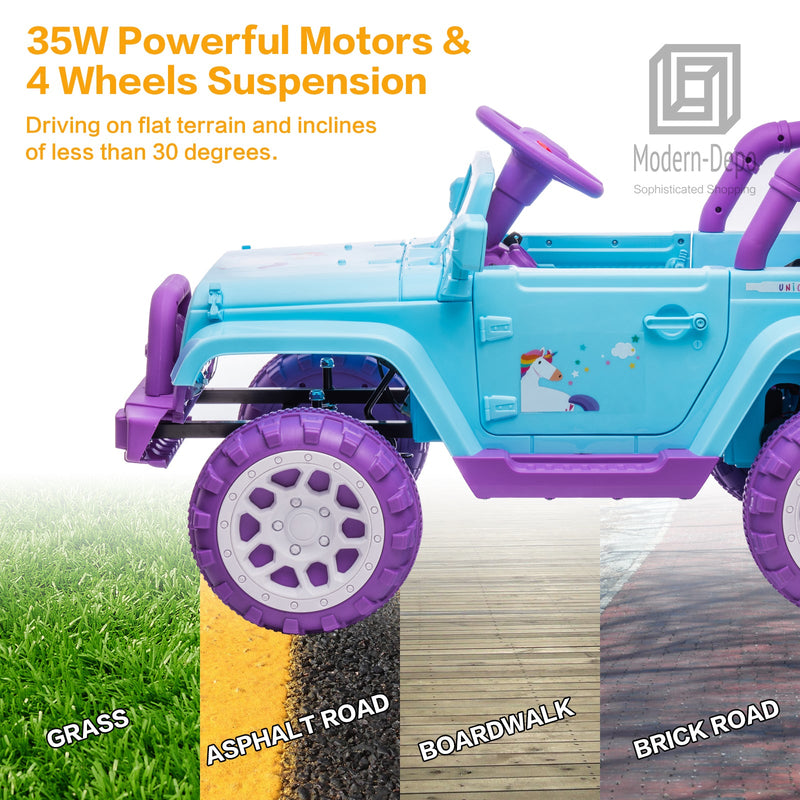 Load image into Gallery viewer, Jeep Kids Ride On Car with Parent Remote Control, Customizable Stickers, and LED Lights - 12V
