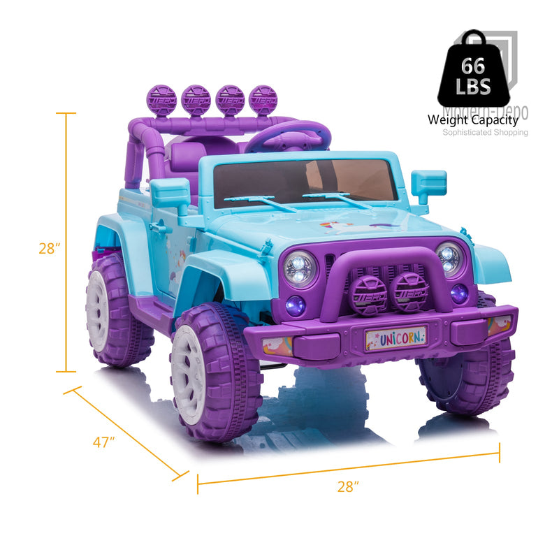Load image into Gallery viewer, Jeep Kids Ride On Car with Parent Remote Control, Customizable Stickers, and LED Lights - 12V
