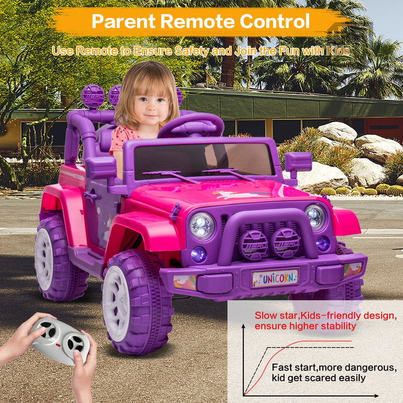 Load image into Gallery viewer, Jeep Kids Ride On Car with Parent Remote Control, Customizable Stickers, and LED Lights - 12V
