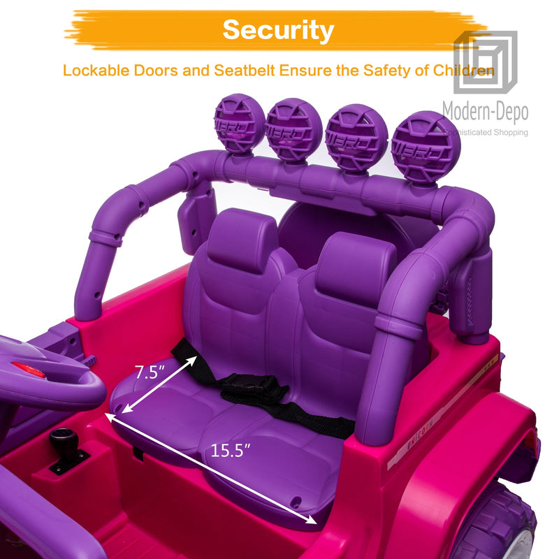 Load image into Gallery viewer, Jeep Kids Ride On Car with Parent Remote Control, Customizable Stickers, and LED Lights - 12V
