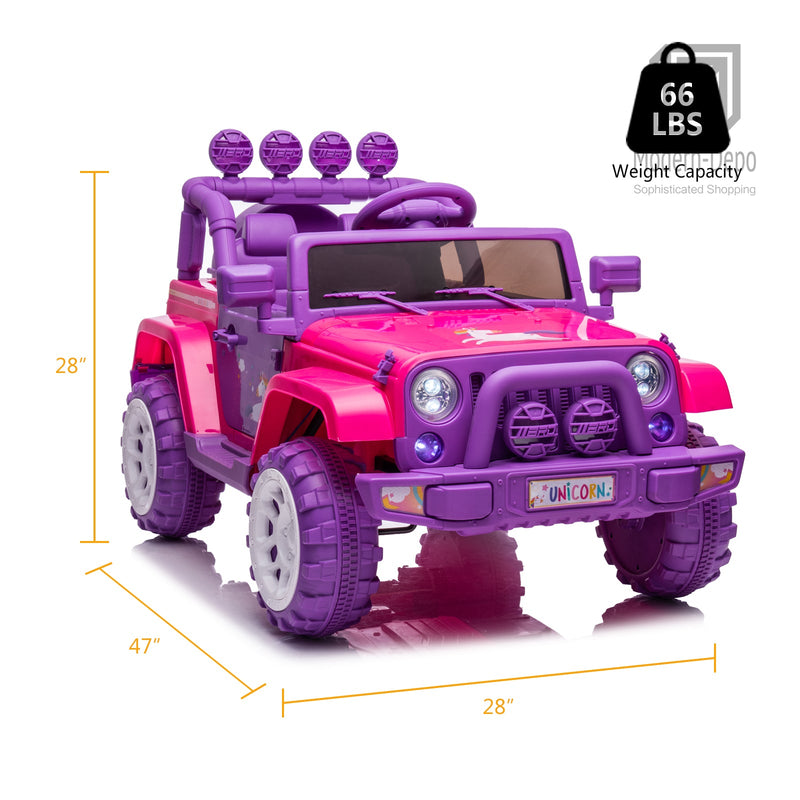 Load image into Gallery viewer, Jeep Kids Ride On Car with Parent Remote Control, Customizable Stickers, and LED Lights - 12V

