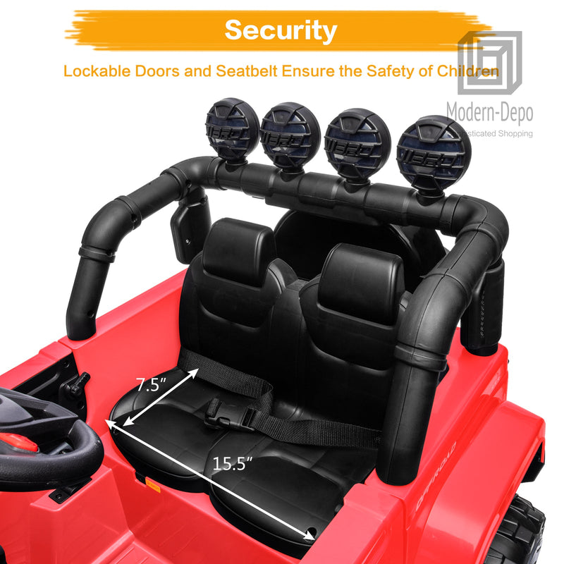 Load image into Gallery viewer, Jeep Kids Ride On Car with Parent Remote Control, Customizable Stickers, and LED Lights - 12V
