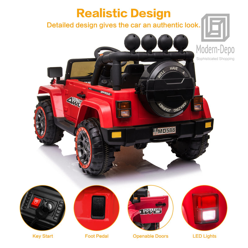 Load image into Gallery viewer, Jeep Kids Ride On Car with Parent Remote Control, Customizable Stickers, and LED Lights - 12V
