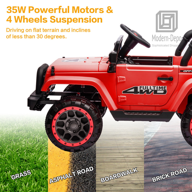 Load image into Gallery viewer, Jeep Kids Ride On Car with Parent Remote Control, Customizable Stickers, and LED Lights - 12V
