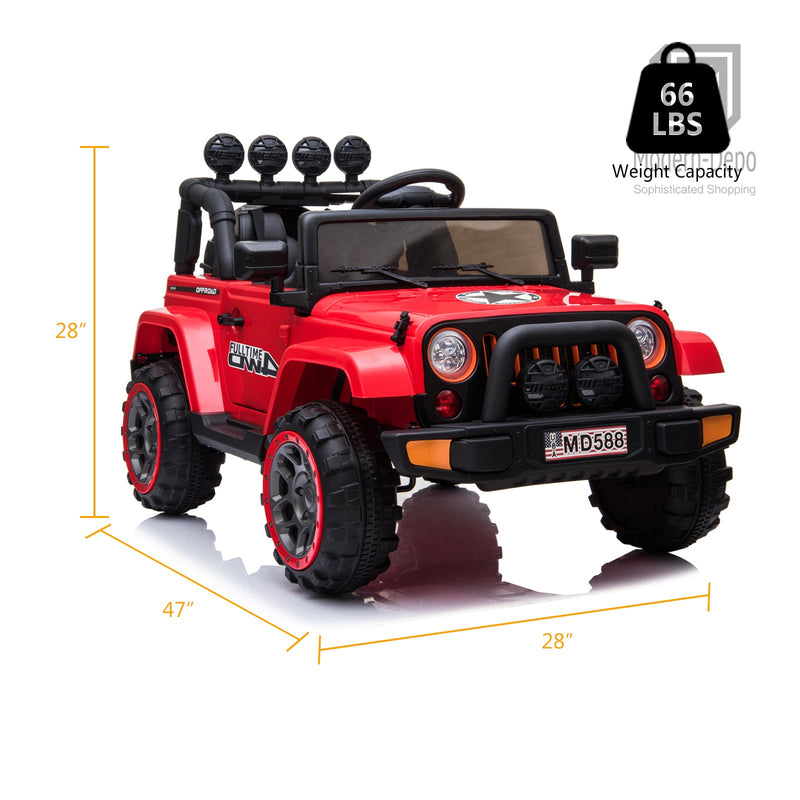 Load image into Gallery viewer, Jeep Kids Ride On Car with Parent Remote Control, Customizable Stickers, and LED Lights - 12V
