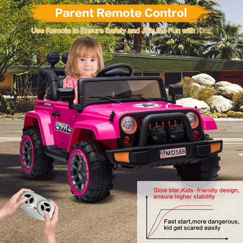 Load image into Gallery viewer, Jeep Kids Ride On Car with Parent Remote Control, Customizable Stickers, and LED Lights - 12V
