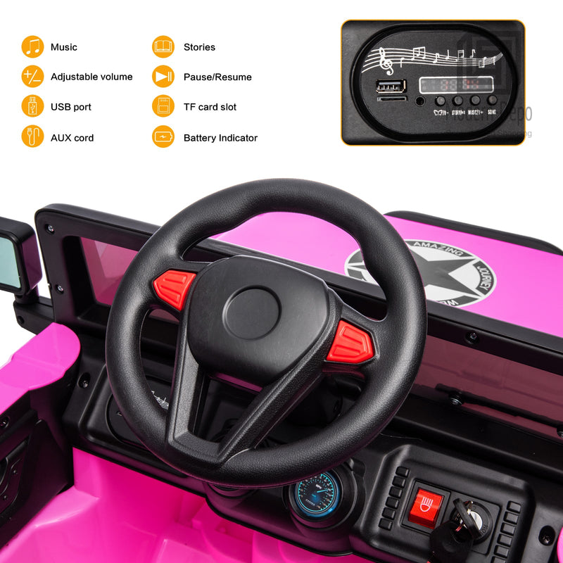 Load image into Gallery viewer, Jeep Kids Ride On Car with Parent Remote Control, Customizable Stickers, and LED Lights - 12V
