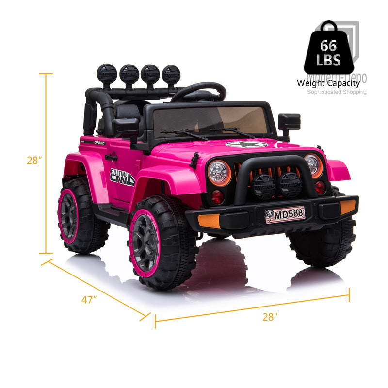 Load image into Gallery viewer, Jeep Kids Ride On Car with Parent Remote Control, Customizable Stickers, and LED Lights - 12V
