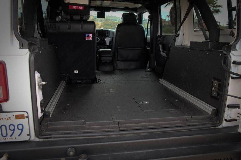 Load image into Gallery viewer, Legacy Product - Jeep Wrangler 2007-2018 JKU 4 Door - Second Row Seat Delete Plate System

