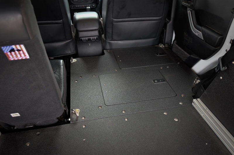 Load image into Gallery viewer, Legacy Product - Jeep Wrangler 2007-2018 JKU 4 Door - Second Row Seat Delete Plate System
