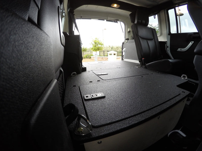 Load image into Gallery viewer, Legacy Product - Jeep Wrangler 2007-2018 JKU 4 Door - Second Row Seat Delete Plate System
