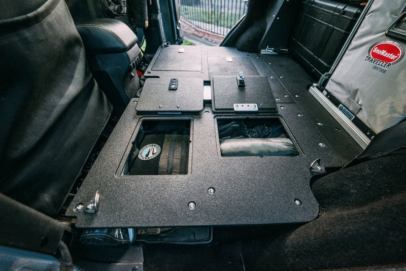 Load image into Gallery viewer, Legacy Product - Jeep Wrangler 2007-2018 JKU 4 Door - Second Row Seat Delete Plate System
