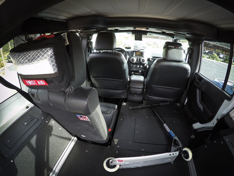 Load image into Gallery viewer, Legacy Product - Jeep Wrangler 2007-2018 JKU 4 Door - Second Row Seat Delete Plate System
