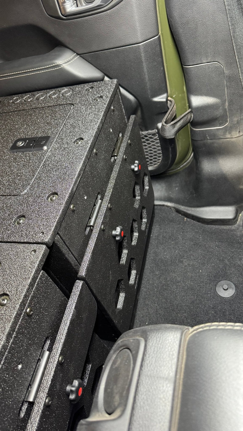 Load image into Gallery viewer, Jeep Wrangler 2018-2023 JLU 4 Door - Second Row Seat Delete Plate System - 8" or 10" Module Based
