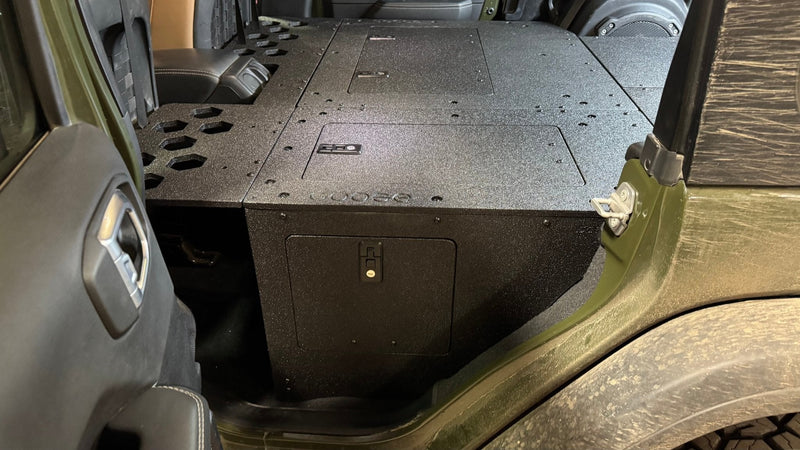 Load image into Gallery viewer, Jeep Wrangler 2018-2023 JLU 4 Door - Second Row Seat Delete Plate System - 8" or 10" Module Based
