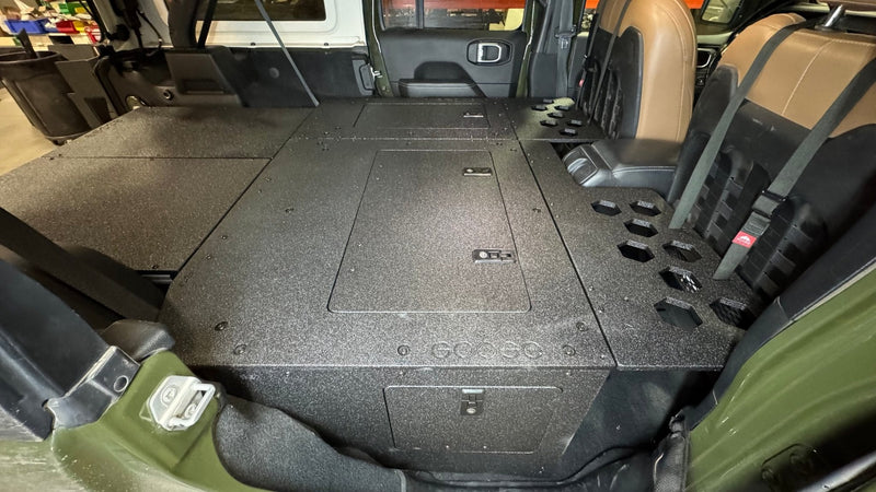 Load image into Gallery viewer, Jeep Wrangler 2018-2023 JLU 4 Door - Second Row Seat Delete Plate System - 8" or 10" Module Based

