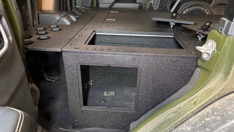 Load image into Gallery viewer, Jeep Wrangler 2018-2023 JLU 4 Door - Second Row Seat Delete Plate System - 8" or 10" Module Based
