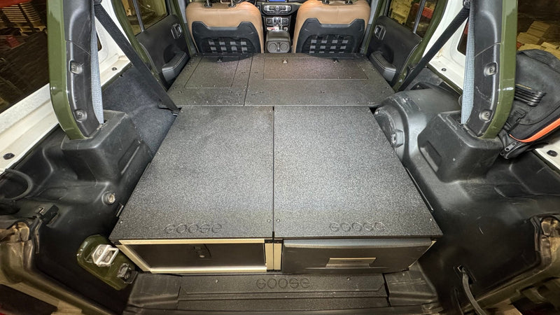 Load image into Gallery viewer, Jeep Wrangler 2018-2023 JLU 4 Door - Second Row Seat Delete Plate System - 8" or 10" Module Based
