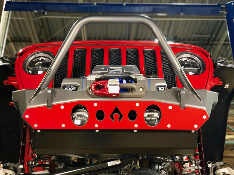 Load image into Gallery viewer, JT Exterior Package: Front and Rear Bumpers Free 50in Hood Light Bar Mount, Free Swaybar Skid, Free Hat, and $75.00 Instant Rebate!

