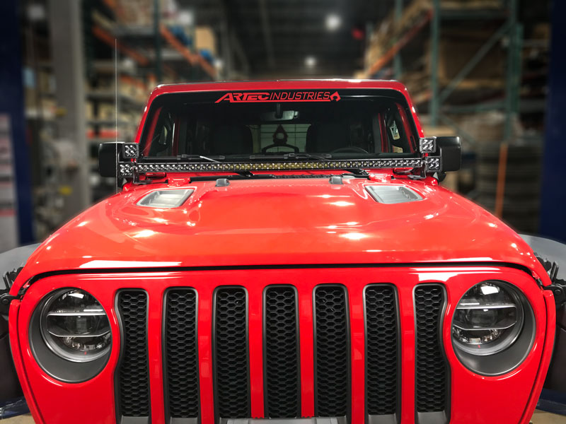 Load image into Gallery viewer, JL 50 inch LED Light Bar Mounts - Hood
