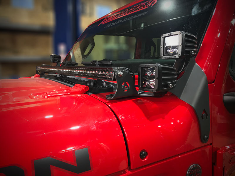Load image into Gallery viewer, JL 50 inch LED Light Bar Mounts - Hood
