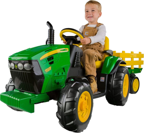 John Deere Ground Force Tractor and Trailer 12-volt Ride-On Toy