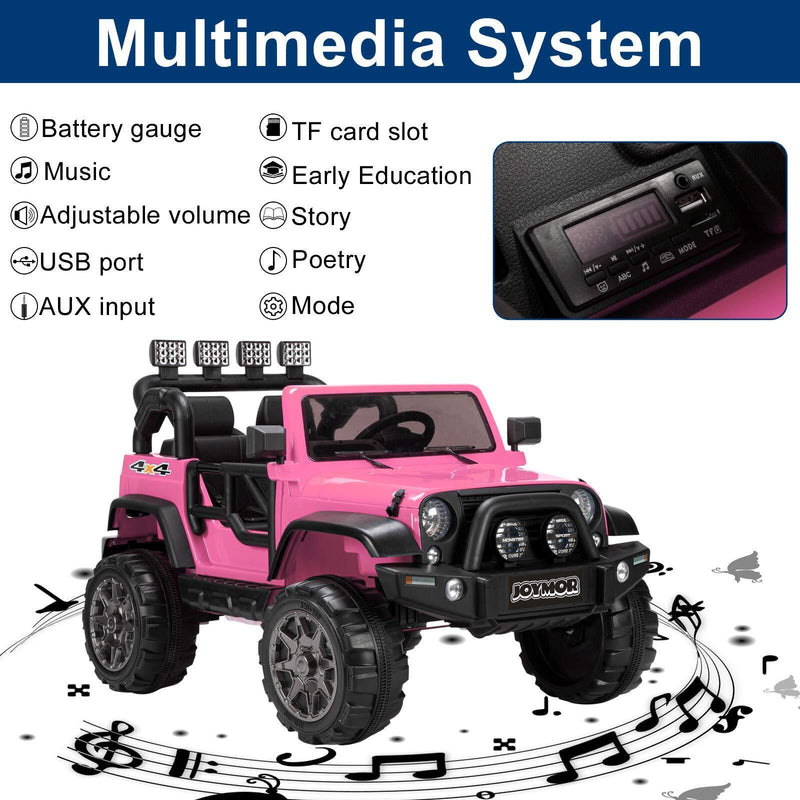 Load image into Gallery viewer, JOYMOR 12V 2-Seater Ride On Truck for Kids with Remote Control, MP3 Player, LED Lights, and Horn
