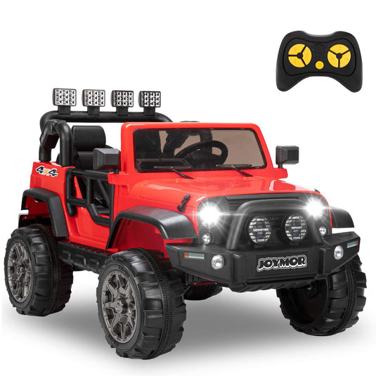JOYMOR 12V 2-Seater Ride On Truck for Kids with Remote Control, MP3 Player, LED Lights, and Horn
