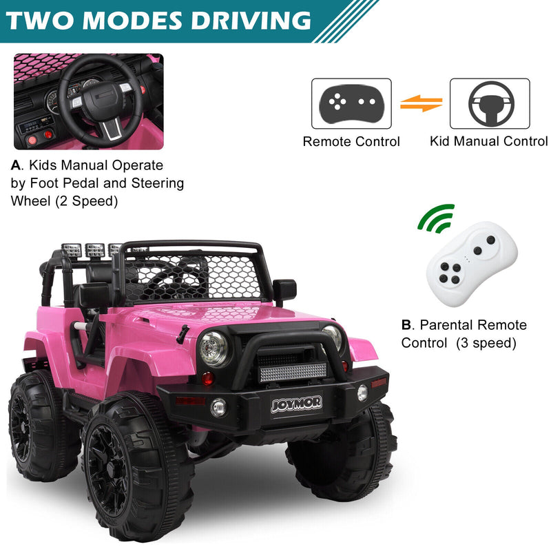 Load image into Gallery viewer, JOYMOR 12V Kids Ride on Truck with Remote Control, Spring Suspension, Music, and Horn
