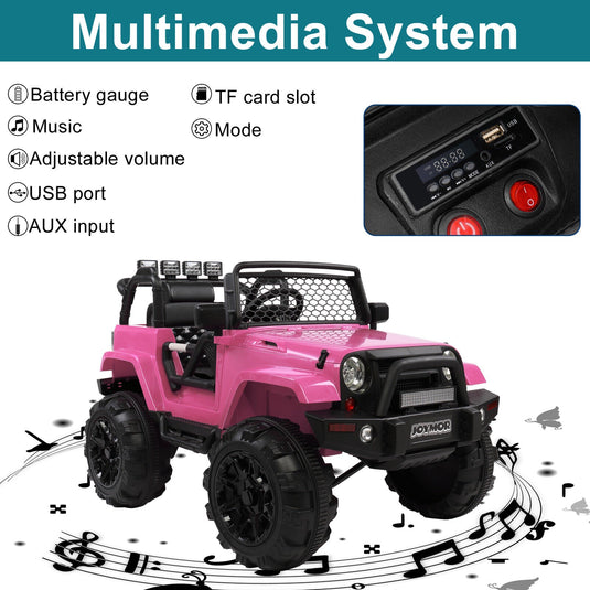 JOYMOR 12V Kids Ride on Truck with Remote Control, Spring Suspension, Music, and Horn