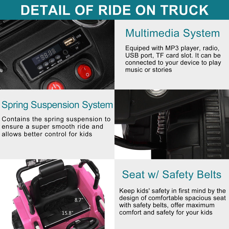 Load image into Gallery viewer, JOYMOR 12V Kids Ride on Truck with Remote Control, Spring Suspension, Music, and Horn
