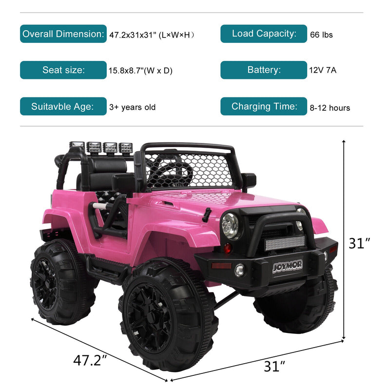 Load image into Gallery viewer, JOYMOR 12V Kids Ride on Truck with Remote Control, Spring Suspension, Music, and Horn
