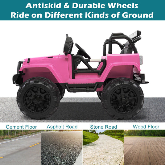 JOYMOR 12V Kids Ride on Truck with Remote Control, Spring Suspension, Music, and Horn