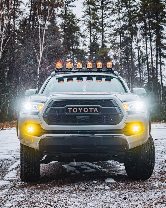 V-MAX Series | 5 Inch 168W 16440LM Combo Beam Side Shooter LED Round Pod Lights with Amber DRL