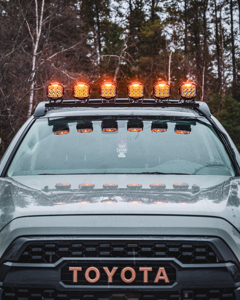 Load image into Gallery viewer, V-MAX Series | 5 Inch 168W 16440LM Combo Beam Side Shooter LED Square Pod Lights with Amber DRL
