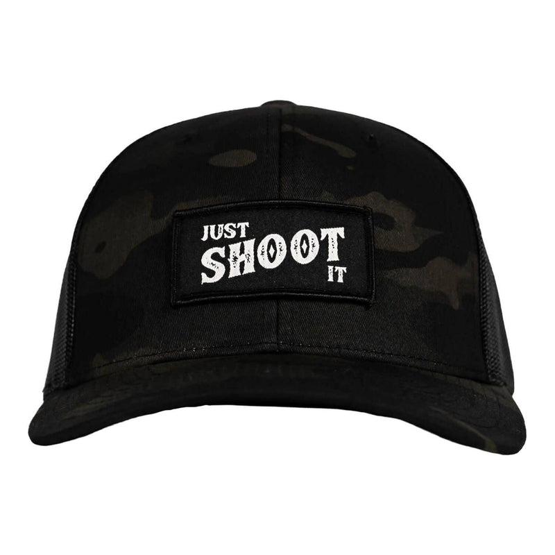 Load image into Gallery viewer, Just Shoot It Patch Snapback Hat

