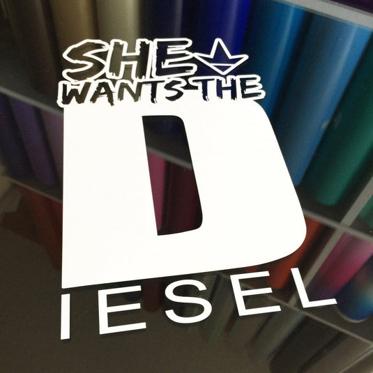 KA She wants the Diesel Decal (White)