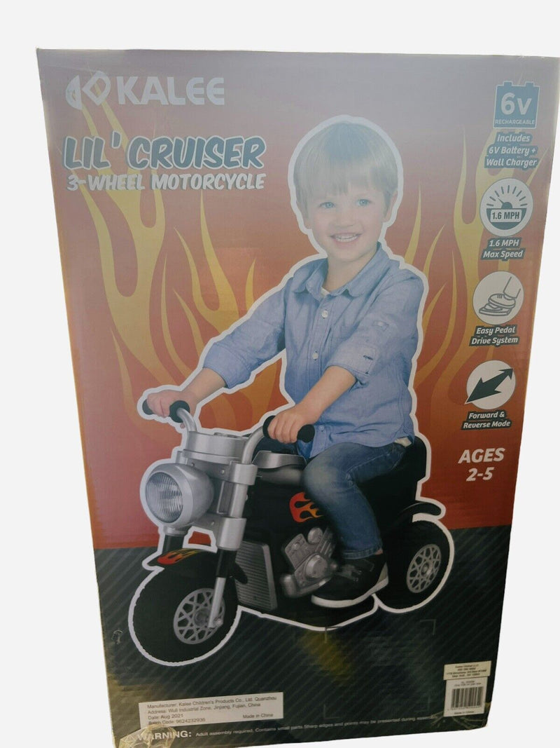 Load image into Gallery viewer, Kalee 6V Black Little Cruiser Motorcycle - Battery Powered Ride-On for Ages 2-5

