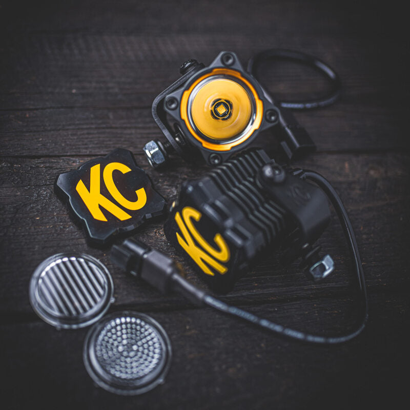 Load image into Gallery viewer, KC FLEX ERA 1 Light Cover - Black/Yellow KC Logo
