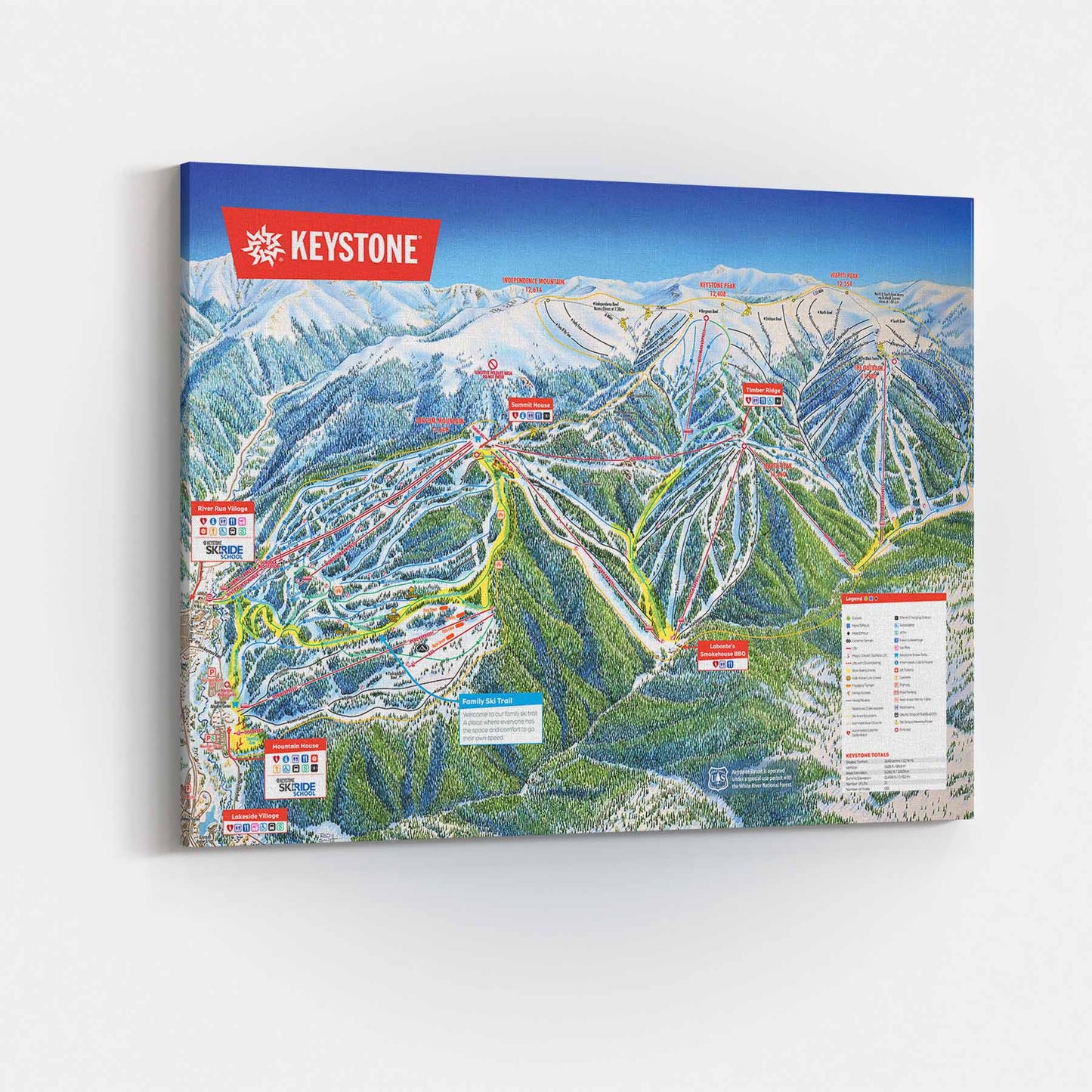 Keystone Ski Resort Trail Map Poster