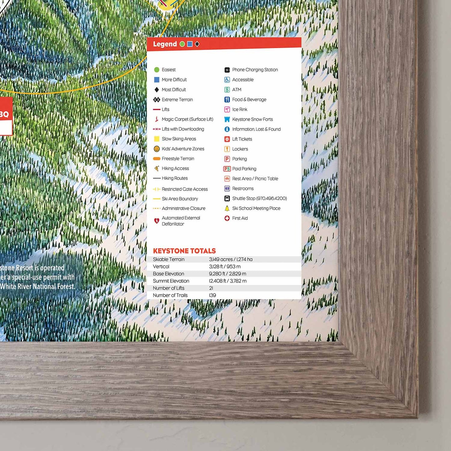 Keystone Ski Resort Trail Map Poster