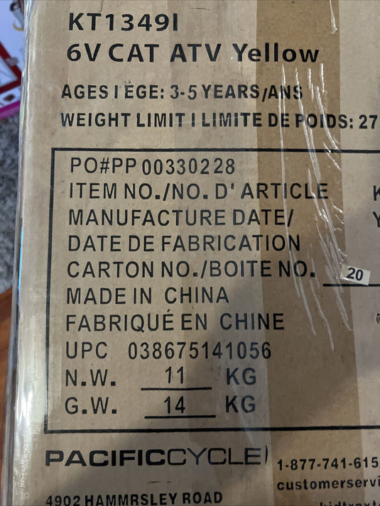 Kid Trax Caterpillar ATV 6V Ride-On Toy for Toddlers, Ages 3-5, Brand New in Box