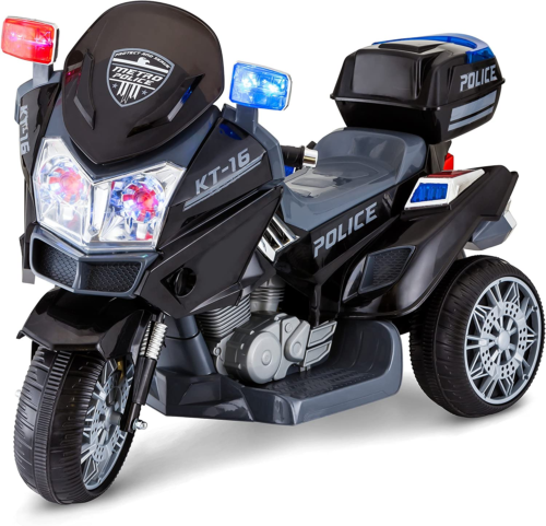 Load image into Gallery viewer, Kid Trax Police Rescue Motorcycle 6V Battery-Powered Ride-On Toy in Black
