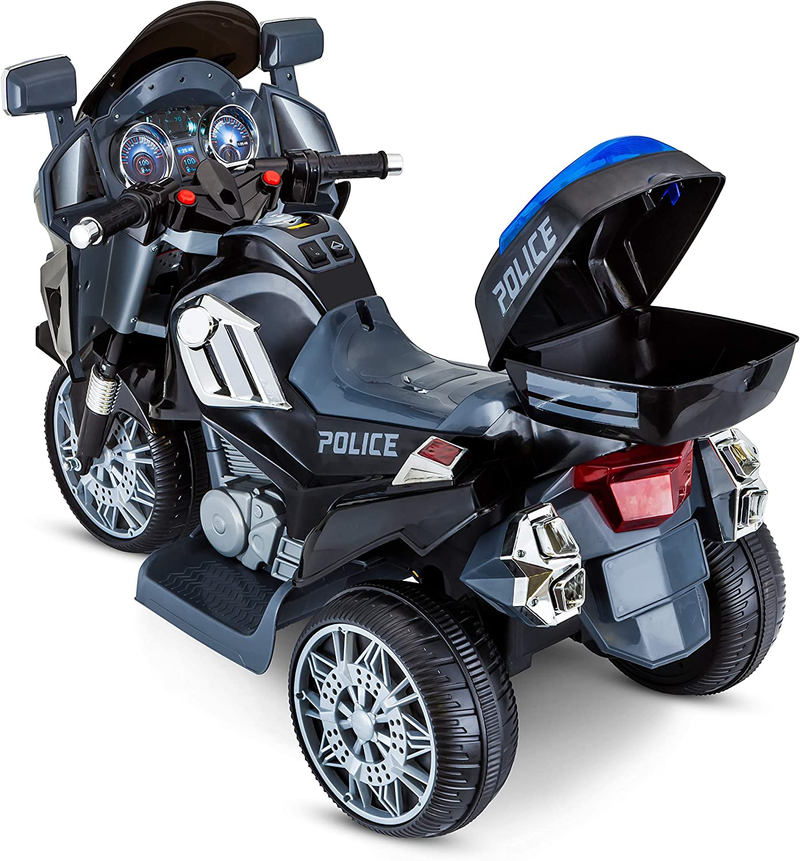 Load image into Gallery viewer, Kid Trax Police Rescue Motorcycle 6V Battery-Powered Ride-On Toy in Black
